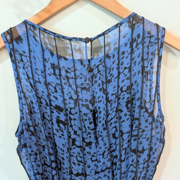 Rickie Freeman for Teri Jon Blue and Black Sheath Midi Dress - Picture 4 of 12